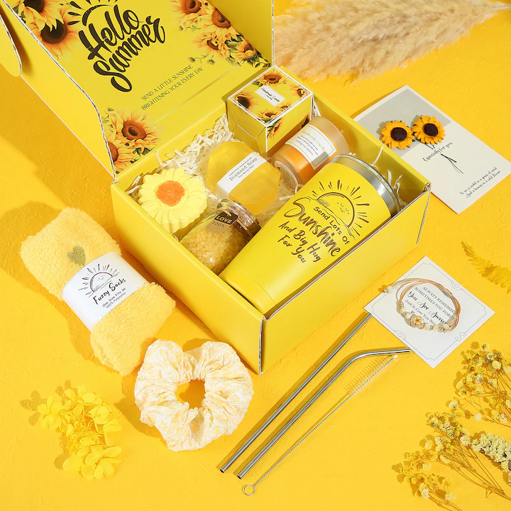 Set cadou spa pentru femei, NEVERMORE, 10 piese Cutie cadou (cu rafie), Ingrijire corp, Cana termos din inox, Sare de Baie, Sosete, Bratara, Lumanare Parfumata, cadou relaxant pentru Valentine, Ziua Mamei, Craciun