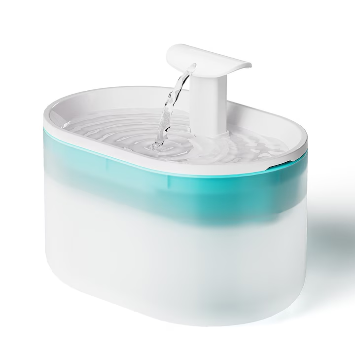 Dispenser Apa Animale Automat Pentru Pisici si Caini，NEVERMORE, Super Silentios, 2 Moduri de Fantana, Sistem Recirculare si Filtrare Carbon Activ, Design Usor de Curatat, 2.1L