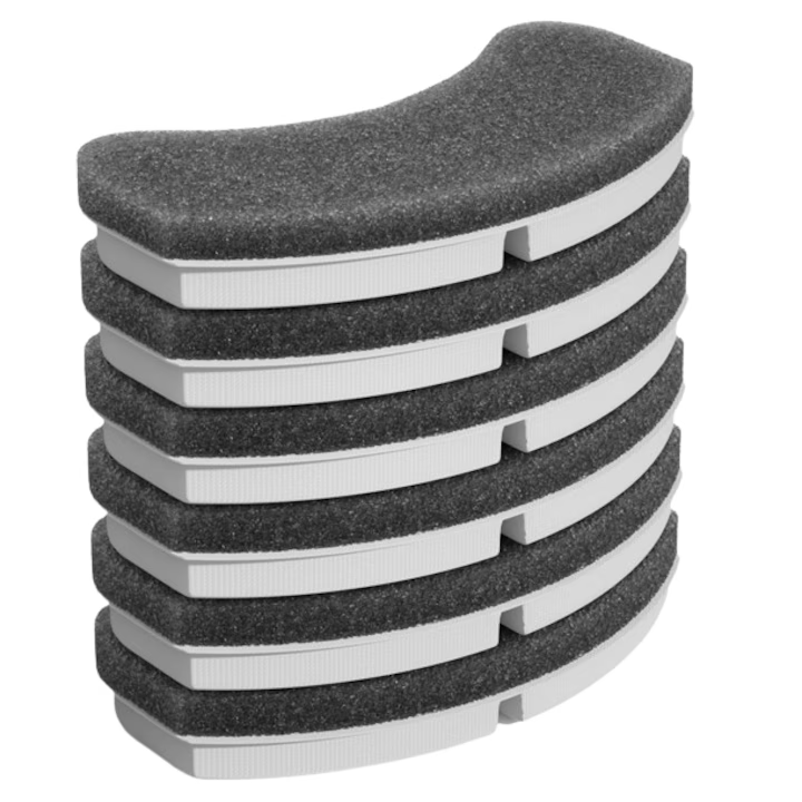 Set 6 filtre de rezerva pentru dispenser de apa, tip adapator fantana pentru pisici si caini, NEVERMORE®, purificare, carbon activ, elimina eficient impuritatile si firele de par din apa