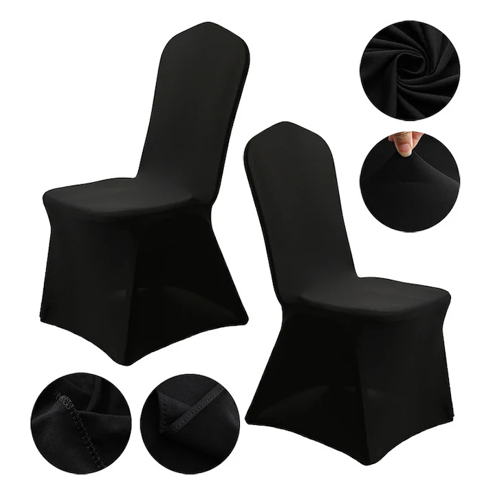 Husa scaun evenimente, NEVERMORE, elastica, prindere sigura, 90x45x45cm