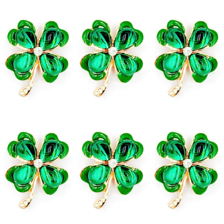 Set 6 martisoare brose, NEVERMORE, Metal, B2525, 3.5cm, Multicolor