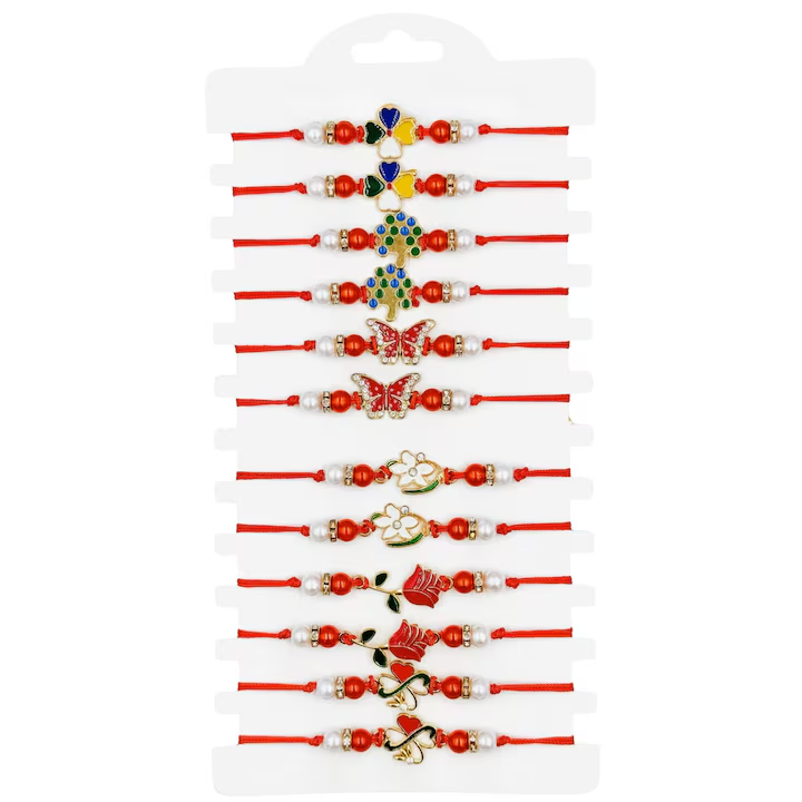 Set 12 martisoare bratari, NEVERMORE, Lungime reglabila, M2515, Multicolor