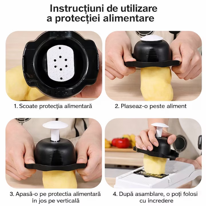 Tocator de Legume 26 in 1, NEVERMORE, Feliator multifunctional, separator de albusuri, maruntitor, feliere, cadou perfect, Lame inox, Rezistent, Manere ergonomice, 31 x 11 x 10 cm, Alb
