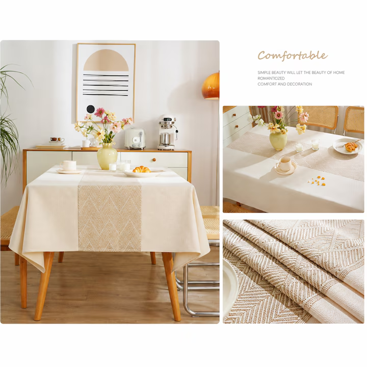 Fata de Masa Premium, Rezistenta la apa, Aspect In Natural, Nano Hidrofoba, Anti-Pete, Anti-Ulei, Lavabila, Design Nordic Elegant, 140 × 220 cm