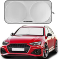 Parasolar auto pentru parbriz, NEVERMORE, pliabil, protectie ridicata UV, 150 x 70 cm, argintiu