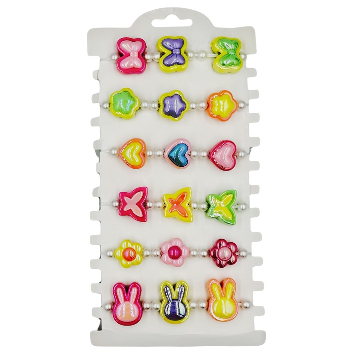 Set 6 martisoare bratari, NEVERMORE, BR2603, Lungime reglabila, Multicolor