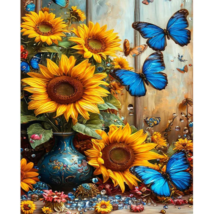 Set pictura pe numere - panza pe rama lemn 40x50 cm, H1298, NEVERMORE, tablou cu schita, 3 pensule si vopsea acrilica