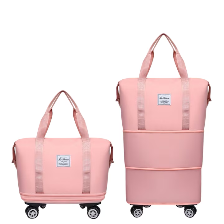 Geanta de voiaj cu role, NEVERMORE®, 25L-55L, trei etaje pliabila extensibila impermeabil, Role detasabile, Cu sac de depozitare, pentru barbati si femei, 42x23x63cm,