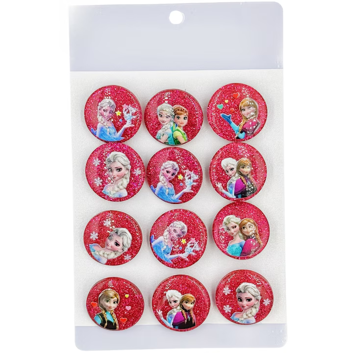 Set 12 martisoare brose, NEVERMORE, Plastic, B2523, 2.5cm, Multicolor