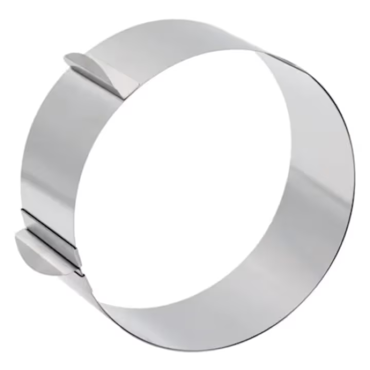 Inel reglabil pentru tort, NEVERMORE, Inox, diametru 16 - 30 cm