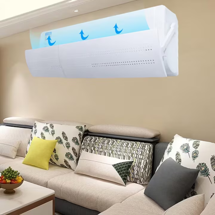Deflector aer conditionat extensibil, Unghi reglabil, Universal, 56-108 cm, accesorii montare incluse, Alb