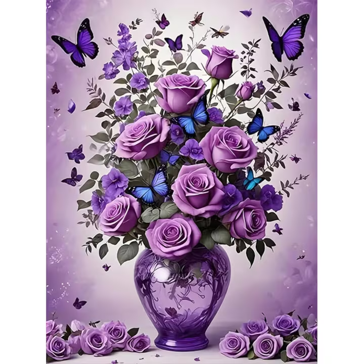 Set pictura pe numere - panza pe rama lemn 40x50 cm, H1300, NEVERMORE, tablou cu schita, 3 pensule si vopsea acrilica