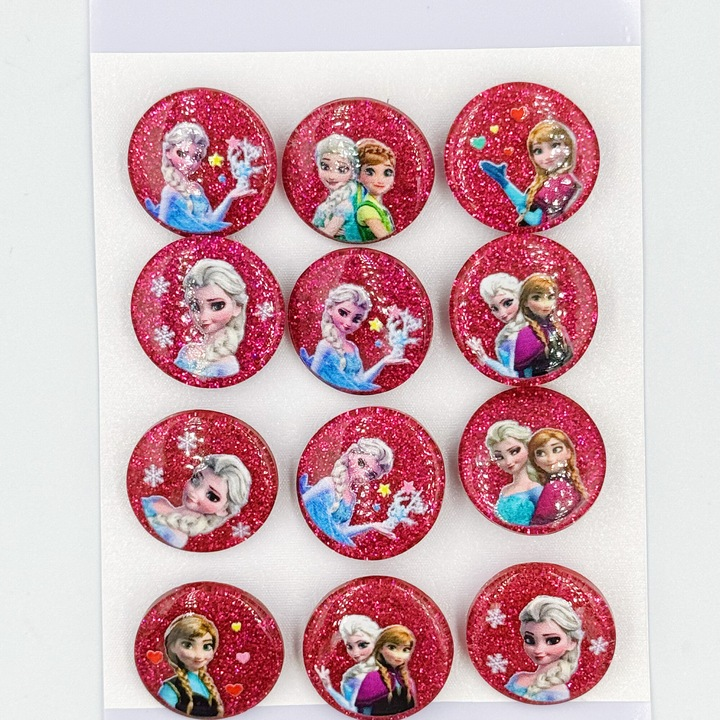 Set 12 martisoare brose, NEVERMORE, Plastic, B2523, 2.5cm, Multicolor