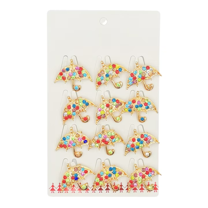Set 12 brose pentru martisor, NEVERMORE, B1020, Auriu
