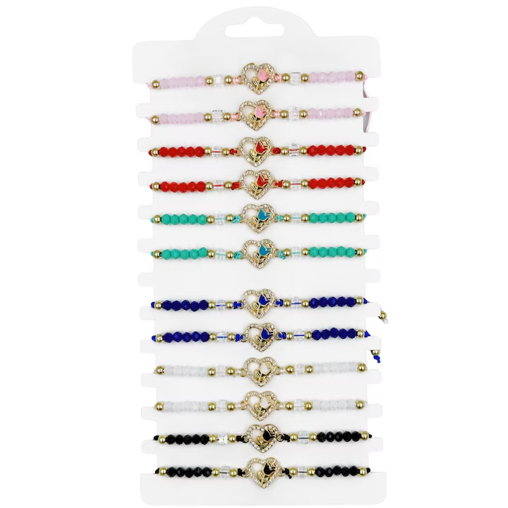 Set 12 martisoare bratari, NEVERMORE, Lungime reglabila, M2516, Multicolor