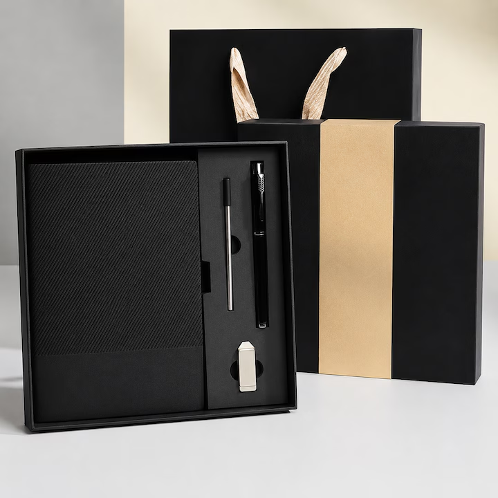 Set Cadou Business NEVERMORE, Agenda A5 Premium, Pix si Stick USB, Cutie Cadou Eleganta, Punguta Cadou Inclusa, Pentru Birou, Office, Barbati si Femei