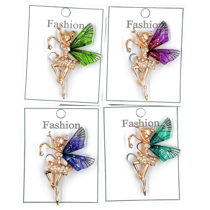 Set 4 martisoare brose, NEVERMORE, Metal, B2512, 5.5cm, Multicolor