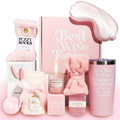 Set cadou spa pentru femei, NEVERMORE, 10 piese Cutie cadou, Ingrijire corp, Cana termos din inox, Bila de Baie, Sare de Baie, Sosete, Bratara, Lumanare Parfumata, cadou relaxant pentru Valentine, Ziua Mamei, Craciun, Roz