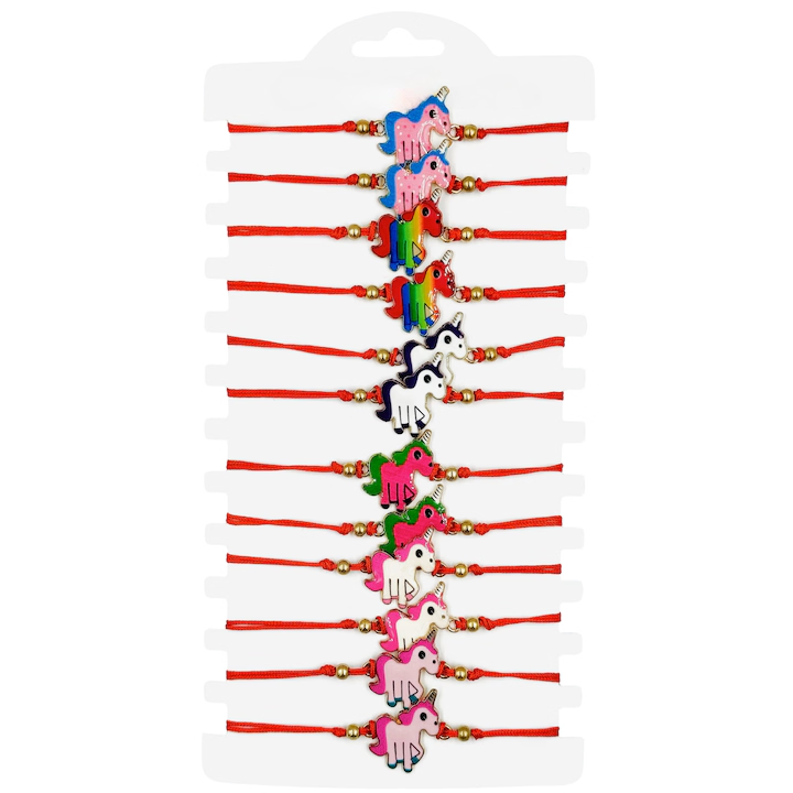 Set 12 martisoare bratari, NEVERMORE, Lungime reglabila, M2512, Multicolor