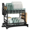 Scurgator vase cu suport scurgere automata, Suport pentru vase, Uscator vase, suport tacamuri si pahare, 42 x 30 x 29 cm