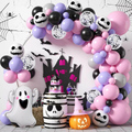 Set decoratiuni Halloween 101 piese, baloane latex si folie, fantoma, baloane imprimate, confetti, accesorii complete pentru petreceri si decor